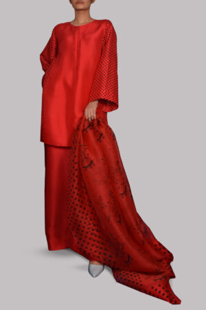 Bittersweet Block Print Raw Silk Set