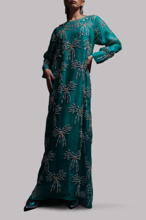 Shady Glade Crystal Embellished Organza Maxi Dress