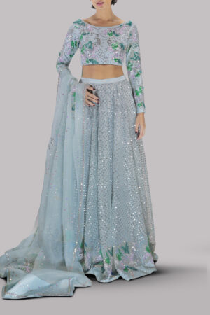 Aquamarine Embellished Lehenga Choli Set