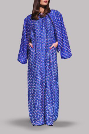 Dazzling Blue Embellished Organza Maxi Set