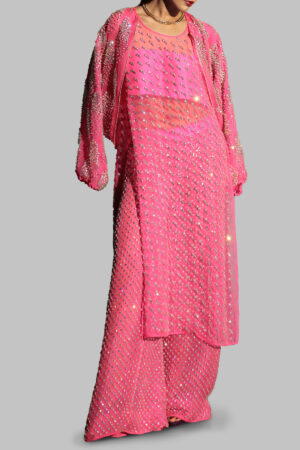 Diva Pink Crystal Embellished Tunic Set