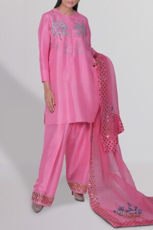 Sachet Pink Raw Silk Set
