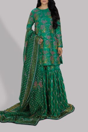 Emerald Green Raw Silk Set