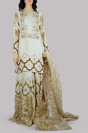 Lamb's Wool Embellished Gharara Set
