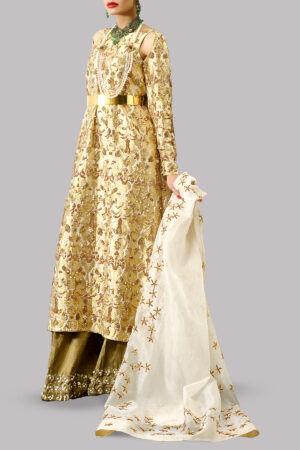 Gold Brocade Embellished Set