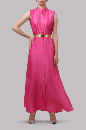 Diva Pink Button-Down Maxi