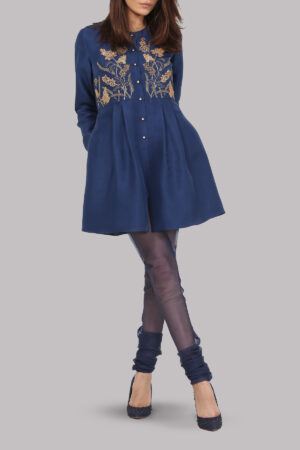 Surf the Web Blue Embellished Peplum Set