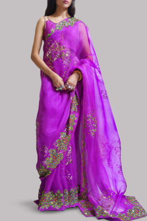 Byzantium Embellished Organza Sari