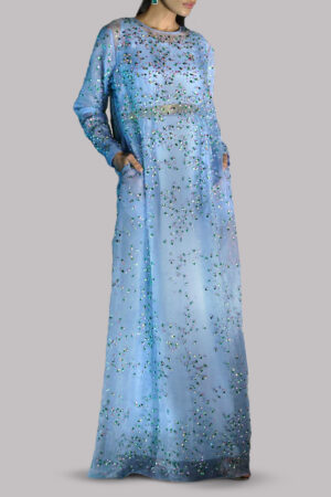 Blue Bell Embellished Organza Maxi