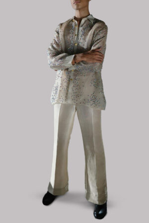 White Swan Embellished Organza Set